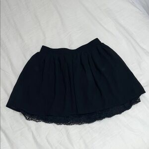 Forever 21 Black Mini Skirt with Lace Trim